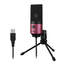 Mikrofonas - Fifine K669BP USB Kardioidinis Kondensatorinis 20 Hz-20 kHz Garso Valdymas Rožinis