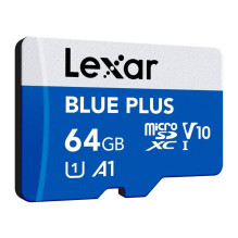 Atminties kortelė - Lexar 3.0 64 GB "MicroSD" Kortelė UHS-I A1 V10 100 MB / s Atminties kortelė - Lexar 3.0 64 GB "MicroSD" Kortelė UHS-I A1 V10 100 MB / s