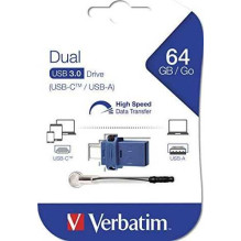Verbatim 64GB Dual USB Drive USB-C / USB 3.0 Verbatim 64GB Dual USB Drive USB-C / USB 3.0