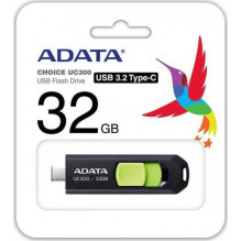 Adata 32GB UC300 USB 3.2 Black / Green Adata 32GB UC300 USB 3.2 Black / Green