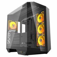 DarkFlash DY470 + 4 ventiliatoriai juodi
