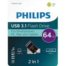 „Philips“ 64 GB FM64DC152B / 00 USB 3.1 juodas „Philips“ 64 GB FM64DC152B / 00 USB 3.1 juodas