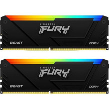 „Kingston Fury Beast RGB Black“ 2x16GB DDR4 3600MHz DIMM KF436C18BB2AK2 / 32 atminties modulis „Kingston Fury Beast RGB Black“ 2x16GB DDR4 3600MHz DIMM KF436C18BB2AK2 / 32 atminties modulis