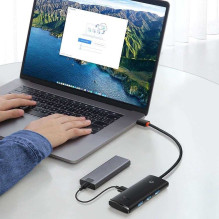 Baseus Lite Series USB-C to 4x USB 3.0 Black