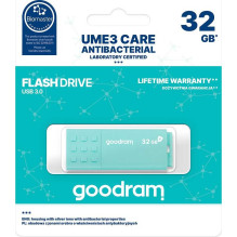 Goodram 32GB UME3 Care USB 3.0 Mint spalvos Goodram 32GB UME3 Care USB 3.0 Mint spalvos