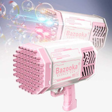 Riff Rocket Bazooka 88 skylių muilo burbulų pistoletas, rožinis Riff Rocket Bazooka 88 skylių muilo burbulų pistoletas, rožinis