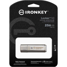 „Kingston IronKey Locker+“ 256 GB USB 3.2 atmintis „Kingston IronKey Locker+“ 256 GB USB 3.2 atmintis