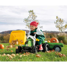 Rolly Toys Rolly Toys Žalias „Rolly“ traktorius su kaušu ir priekaba 023134 (5023134)