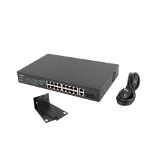 Lanberg Switch stovas 19" POE+ 16x 100MB Lanberg Switch stovas 19" POE+ 16x 100MB