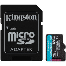 „Kingston Canvas Go! Plus“ microSDXC 128 GB, 10 klasės, SDCG4 / 128 GB „Kingston Canvas Go! Plus“ microSDXC 128 GB, 10 klasės, SDCG4 / 128 GB