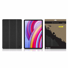 Trijų dalių taktinis knyginis dėklas, skirtas „Xiaomi Redmi Pad Pro“, juodas Trijų dalių taktinis knyginis dėklas, skirtas „Xiaomi Redmi Pad Pro“, juodas