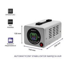 Qoltec 50723 Automatinis įtampos stabilizavimas Qoltec 50723 Automatinis įtampos stabilizavimas