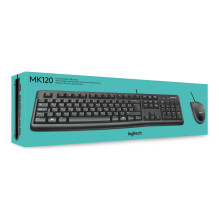 „Logitech MK120“ stalinio kompiuterio komplektas, juodas, JAV išdėstymas