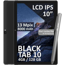 Juodas „Blow Black TAB10 10'“ planšetinis kompiuteris, 4 GB, 128 GB, 4G LTE Juodas „Blow Black TAB10 10'“ planšetinis kompiuteris, 4 GB, 128 GB, 4G LTE