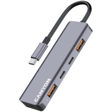 CANYON šakotuvas DS-18 5in1 USB-C pilkas CANYON šakotuvas DS-18 5in1 USB-C pilkas