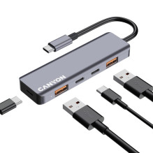 CANYON šakotuvas DS-18 5in1 USB-C pilkas CANYON šakotuvas DS-18 5in1 USB-C pilkas