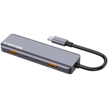 CANYON šakotuvas DS-18 5in1 USB-C pilkas CANYON šakotuvas DS-18 5in1 USB-C pilkas
