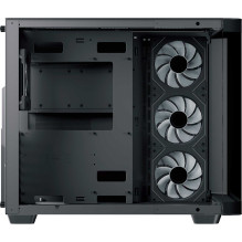 Aerocool P500C-G-BK-V1 oN Pilnai grūdintas stiklas (B) Juodas