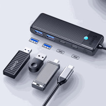 Orico šakotuvas PAPW2AC-C3 USB-C juodas Orico šakotuvas PAPW2AC-C3 USB-C juodas