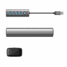 Orico Hub PDD4U-U3 USB-A pilkas Orico Hub PDD4U-U3 USB-A pilkas