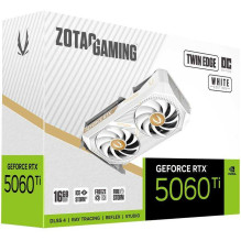 ZOTAC GeForce RTX 5060 Ti Twin Edge OC, 16 GB, GDDR7, 128 bitų, balta ZOTAC GeForce RTX 5060 Ti Twin Edge OC, 16 GB, GDDR7, 128 bitų, balta
