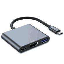 Tech-Protect HUB V1 USB-C HDMI Pilka
