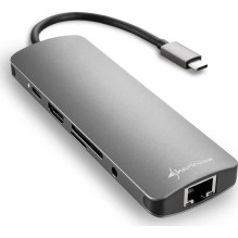 Sharkoon 4044951026739 Stebulė USB 3.0 C tipas HDMI SD pilka Sharkoon 4044951026739 Stebulė USB 3.0 C tipas HDMI SD pilka