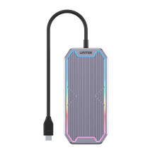 UNITEK D1029A USB-C HDMI PD 100W RGB pilka UNITEK D1029A USB-C HDMI PD 100W RGB pilka