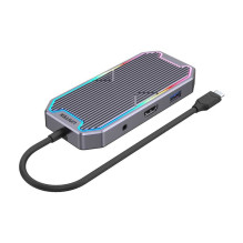 UNITEK D1029A USB-C HDMI PD 100W RGB pilka UNITEK D1029A USB-C HDMI PD 100W RGB pilka