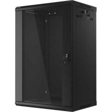 Lanberg WF01-6418-10B Prie sienos montuojama Rack spintelė 18U Juoda
