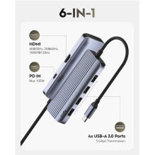 CUDY UH500 šakotuvas USB-C 4K 30Hz HDMI CUDY UH500 šakotuvas USB-C 4K 30Hz HDMI