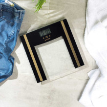 Salter SA00550BGCFAS Glass Analyser Bathroom Scale Black / Gold Salter SA00550BGCFAS Glass Analyser Bathroom Scale Black / Gold