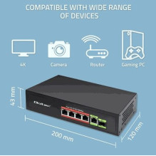 Qoltec FAST Ethernet PoE Switch 4x RJ45 PoE 1x RJ45 Uplink 1x SFP Qoltec FAST Ethernet PoE Switch 4x RJ45 PoE 1x RJ45 Uplink 1x SFP
