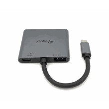 EQUIP 133484 Hub USB 3.0 HDMI 100W PD 15cm Pilka