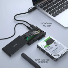 UNITEK SolidForce+ M.2 NVMe / SATA USB 3.2 Juoda S1222A