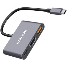 Canyon DS-4 3in1 USB-C HDMI Pilka Canyon DS-4 3in1 USB-C HDMI Pilka