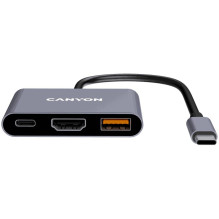 Canyon DS-4 3in1 USB-C HDMI Pilka Canyon DS-4 3in1 USB-C HDMI Pilka