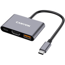 Canyon DS-4 3in1 USB-C HDMI Pilka Canyon DS-4 3in1 USB-C HDMI Pilka