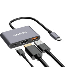 Canyon DS-4 3in1 USB-C HDMI Pilka Canyon DS-4 3in1 USB-C HDMI Pilka