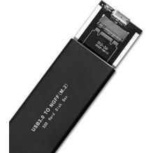 Qoltec Aluminium Enclosure M.2 SATA USB 3.0 Black 51854 Qoltec Aluminium Enclosure M.2 SATA USB 3.0 Black 51854