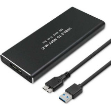 Qoltec Aluminium Enclosure M.2 SATA USB 3.0 Black 51854 Qoltec Aluminium Enclosure M.2 SATA USB 3.0 Black 51854