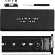 Qoltec Aluminium Enclosure M.2 SATA USB 3.0 Black 51854 Qoltec Aluminium Enclosure M.2 SATA USB 3.0 Black 51854