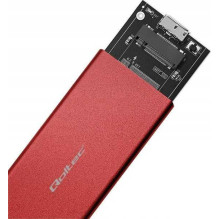 Qoltec aliuminio korpusas M.2 SATA USB 3.0 raudonas 51831