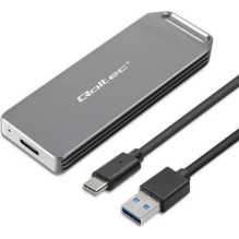 Qoltec Mini aliuminio korpusas M.2 PCIe USB 3.1 Silver 52266