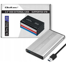 Qoltec Aliuminio išorinis kietasis diskas Case 2,5'' SATA USB 3.0 Silver 51871 Qoltec Aliuminio išorinis kietasis diskas Case 2,5'' SATA USB 3.0 Silver 51871