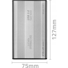 Qoltec Aliuminio išorinis kietasis diskas Case 2,5'' SATA USB 3.0 Silver 51871 Qoltec Aliuminio išorinis kietasis diskas Case 2,5'' SATA USB 3.0 Silver 51871
