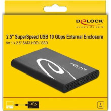 DELOCK Išorinis korpusas 2,5 colio SATA USB 3.1 Juodas 42610 DELOCK Išorinis korpusas 2,5 colio SATA USB 3.1 Juodas 42610