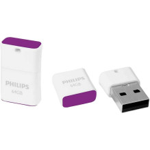 Philips 64GB Pico USB 2.0 White / Purple Philips 64GB Pico USB 2.0 White / Purple