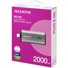 Adata SC750 išorinis 2TB SC750-2000G-CCBK Adata SC750 išorinis 2TB SC750-2000G-CCBK