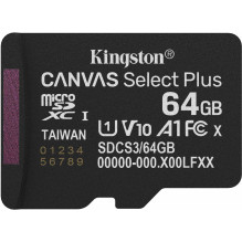 „Kingston Canvas Select Plus Micro SDXC“ 64 GB, 10 klasės, SDCS3 / 64 GBSP